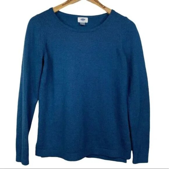 OLD NAVY WOMEN'S JADE BLUE LONG SLEEVE PULL-OVER SWEATER MEDIUM - Picture 1 of 4